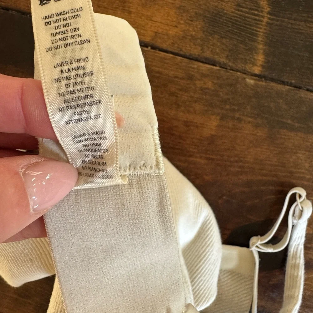 SKIMS Ribbed Triangle Bralette in Cream - Picture 7 of 8